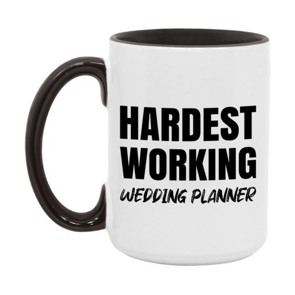 Wedding Planner Superlative Mug, Hardest Working Wedding Planner, 11oz or 15oz Ceramic Coffee Mug, Double-Sided Cup, Gift for Wedding Planner, Coworker Gift, Boss Gift