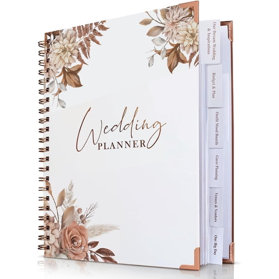 Wedding Planner for Bride,Wedding Planning Book and Organizer,Wedding Binder Book with Pockets, Engagement Gifts for Newly Enaged Couples (Autumn)