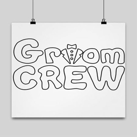 Wedding Poster, Groom Crew, Bachelor Party Wall Art Gift, White 13x13in Poster