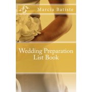 Wedding Preparation List Book, Paperback