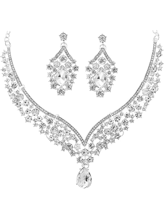 Wedding Quality Jewellery Set for Brides - Bridal Jewellery, Earrings & Necklace Set[s989]