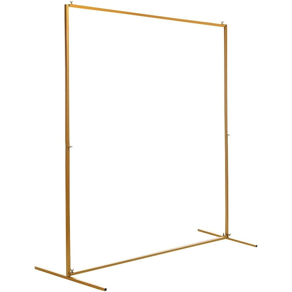 Wedding Rectangle Archway Backdrop Stand Metal Wedding Background Display Stand 6.5ft x 4.9ft Golden Arch Frame Flower Balloon Decoration Road Leads, with Tie Rod