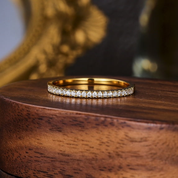 Wedding Ring 10K Yellow Gold Moissanite Rings for Women