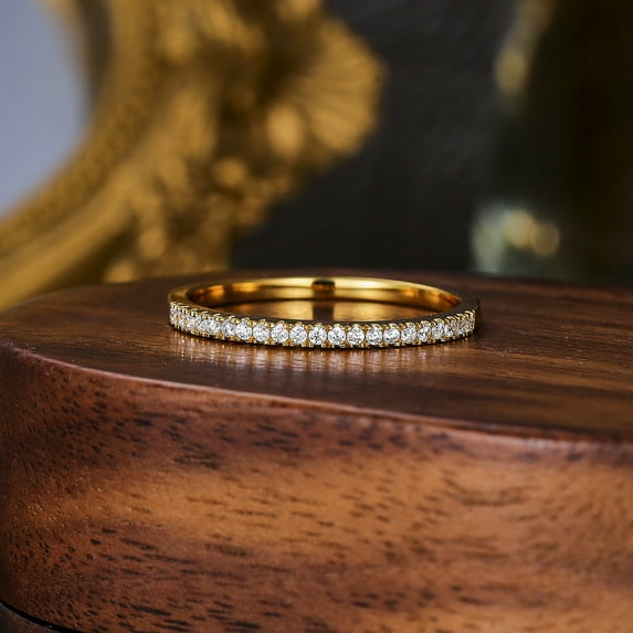 Wedding Ring 14K Yellow Gold Moissanite Rings for Women