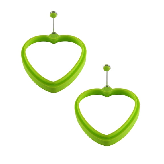 Wedding Ring Cookie Cutter Silicone Heart-Shaped Circular Ring Frying Mold With Handle For Non-Stick Frying