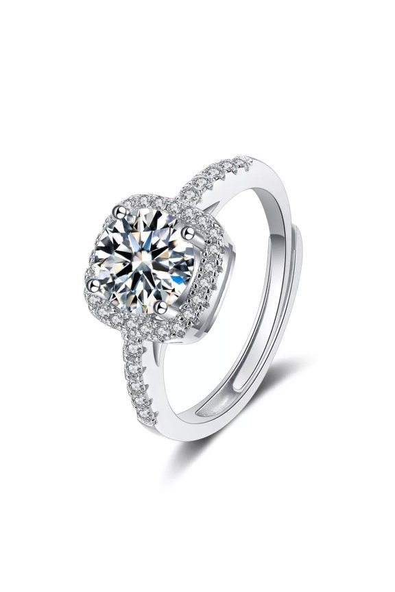 Wedding Ring Engagement Sterling Silver Plated Round Cut Cz Adjustable Size R52