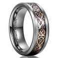 thumbnail image 1 of Wedding Ring For Men & Women 8mm Silver Tungsten Band Rose Gold Celtic Knot, 1 of 3