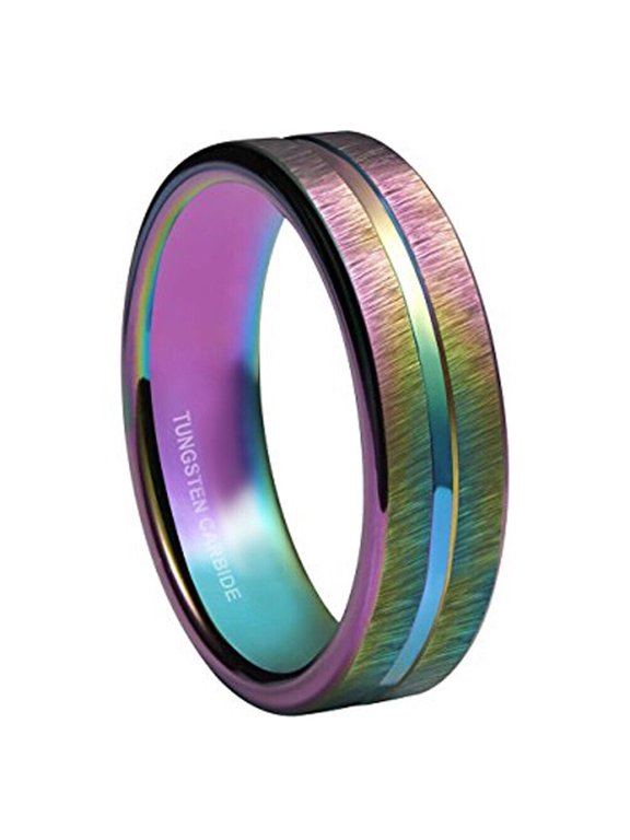 Wedding Ring For Women or Men. 4mm Rainbow Anodized Gay & Lesbian Band LGBT