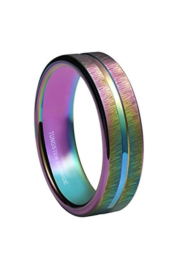 Wedding Ring For Women or Men. 4mm Rainbow Anodized Gay & Lesbian Band LGBT
