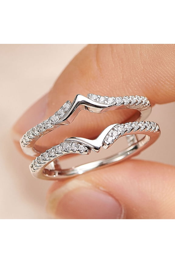 Wedding Ring Guard Enhancers Engagement Rings Round Cut White Diamond 14k White Gold Plated