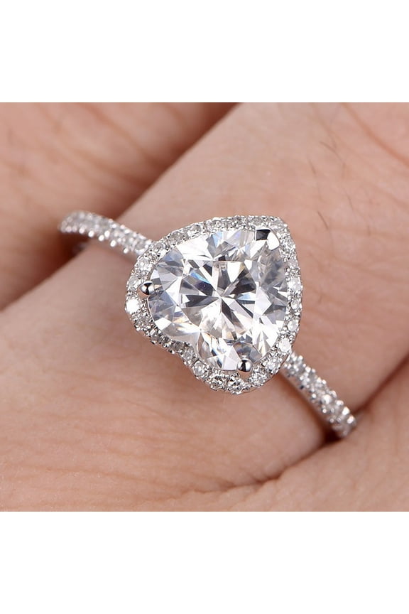 Wedding Ring Heart Shape Shiny Rhinestone Creative Lady Circlet for Gift