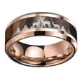 thumbnail image 1 of Wedding Ring Men 8mm RoseGold Hunter Deer Family Stag Hunting Tungsten Band, 1 of 4