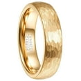 thumbnail image 1 of Wedding Ring Men or Women 6mm. Yellow Gold Hammered Tungsten Wedding Band, 1 of 5