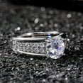 thumbnail image 1 of White Gold Plated 14k Wedding Ring Men's 2 Ct Round Cut White Moissanite, 1 of 4