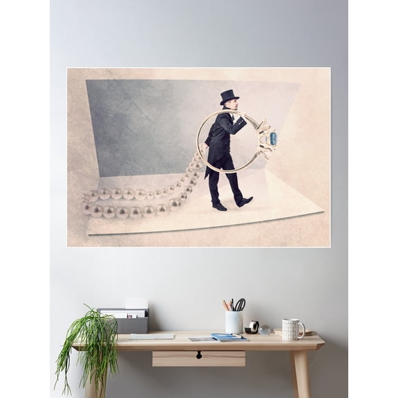 Wedding Ring Print Poster Wall Art, Modern Wall Decor For Living Room Bedroom, 8x12 UNFRAMED