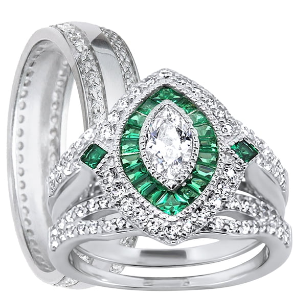 LaRaso & Co His Her Wedding Ring Set Vintage TRIO Couples Rings 6/12