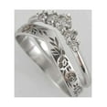 thumbnail image 1 of Wedding Ring Set, Vintage Floral Diamond Wedding Band, Elegant Anniversary Ring for Her, Alloy Jewelry Size 5-11, Silver, 1 of 4