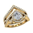 thumbnail image 1 of Wedding Ring Set for Women 14K Gold Big Rings (Moissanite Center), 1 of 5