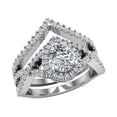 thumbnail image 1 of Wedding Ring Set for Women 14K White Gold Big Rings (Moissanite Center), 1 of 5