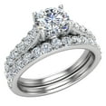 thumbnail image 1 of Wedding Ring Set for Women 5.60 MM Round Cut Solitaire 1.40 CTW 14K White Gold, 1 of 6