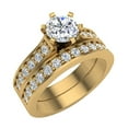 thumbnail image 1 of Wedding Ring Set for Women Gift Box Authenticity Cards 14K Gold w/Band 1-1.10 CT (G, VS), 1 of 5
