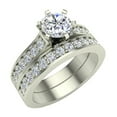 thumbnail image 1 of Wedding Ring Set for Women Gift Box Authenticity Cards 14K White Gold w/Band 1-1.10 CT (G, SI), 1 of 5