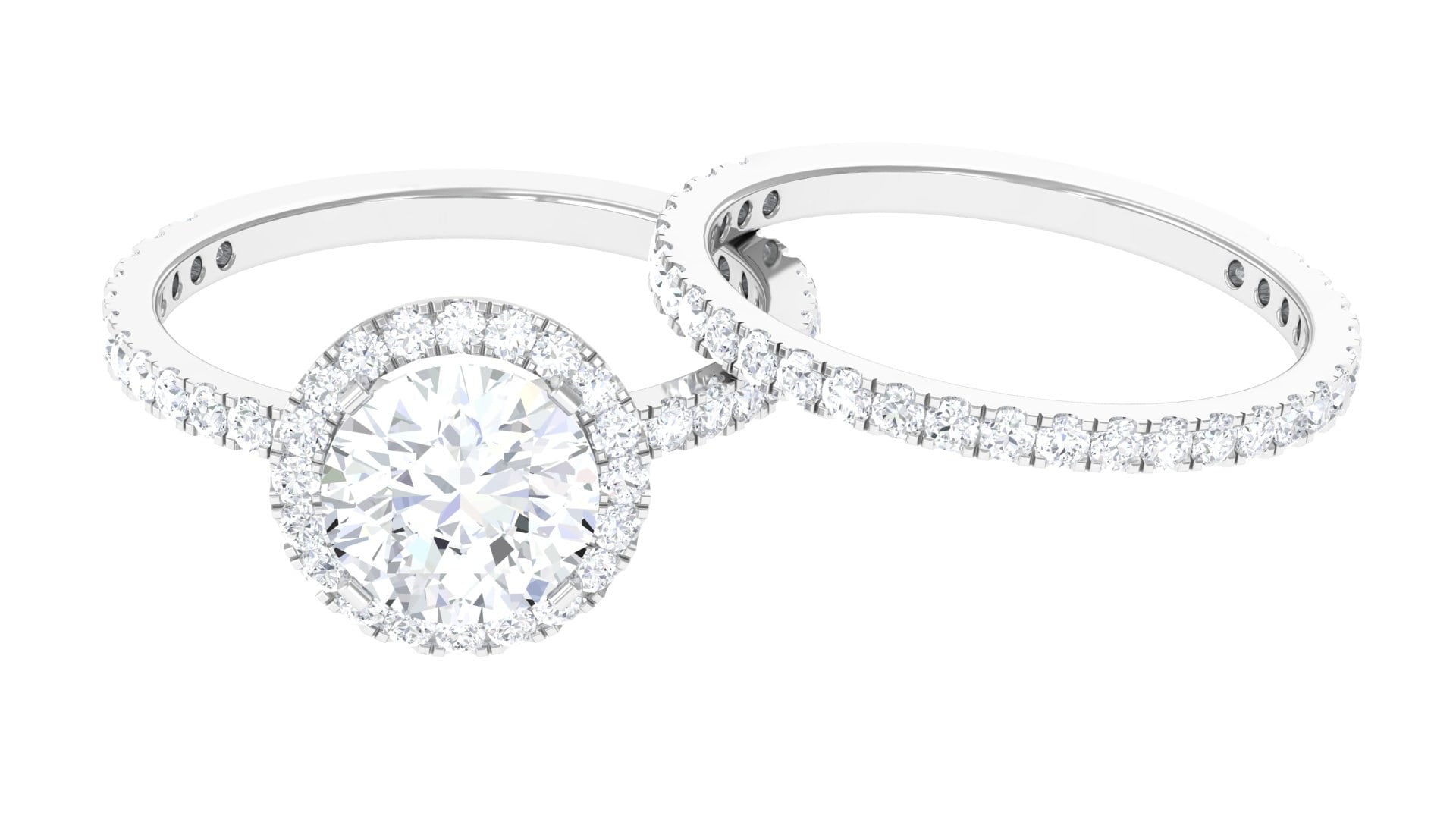 Wedding Ring Set with Cubic Zirconia for Women 4 Carat AAAA Quality, 925 Sterling Silver, US