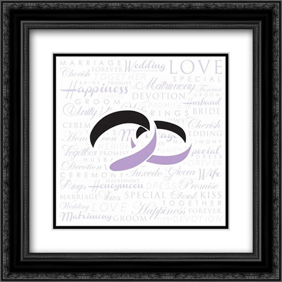 Wedding Rings 2x Matted 20x20 Black Ornate Framed Art Print by Grey, Jace