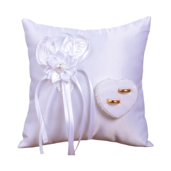 Wedding Rings Bearer Pillow Soft Cushion Bows Rings Bearer Pillow for Bridal & Banquets Rings Cushion