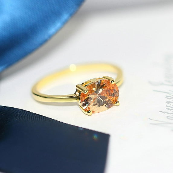 Wedding Rings For Women Simple Multicolor Oval Zircon Light Gold Color Wholesale Bride Jewelry Friendship Gift