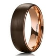 thumbnail image 1 of Wedding Rings Men & Women 8mm Domed Brown & Rose Gold Tungsten Wedding Band, 1 of 3