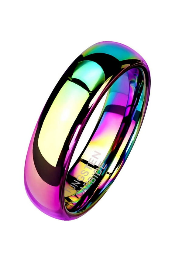 Wedding Rings Men or Women. 6mm Rainbow Anodized Gay & Lesbian Band LGBTQ