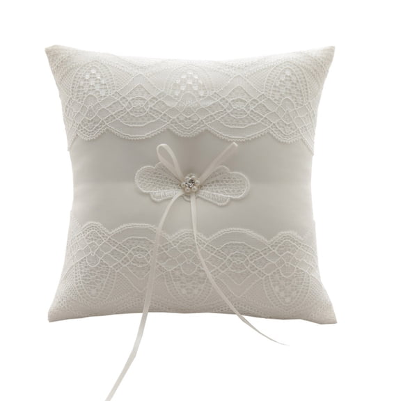 Wedding Rings Pillow for Wedding Decoration Exquisites Laces Pearls Rings Pillow Decoration Bridals Cushions with Ribbons