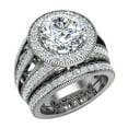 thumbnail image 1 of Wedding Rings Set for Women 14K White Gold Real Accented Diamond Ring 9.10 MM 4.95 Carat TW (Moissanite Center), 1 of 5