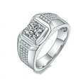 thumbnail image 1 of Wedding Rings for Men's 1 Carat Diamond Round Cut Moissanite Ring (D Color, VVS1 Clarity), 1 of 5