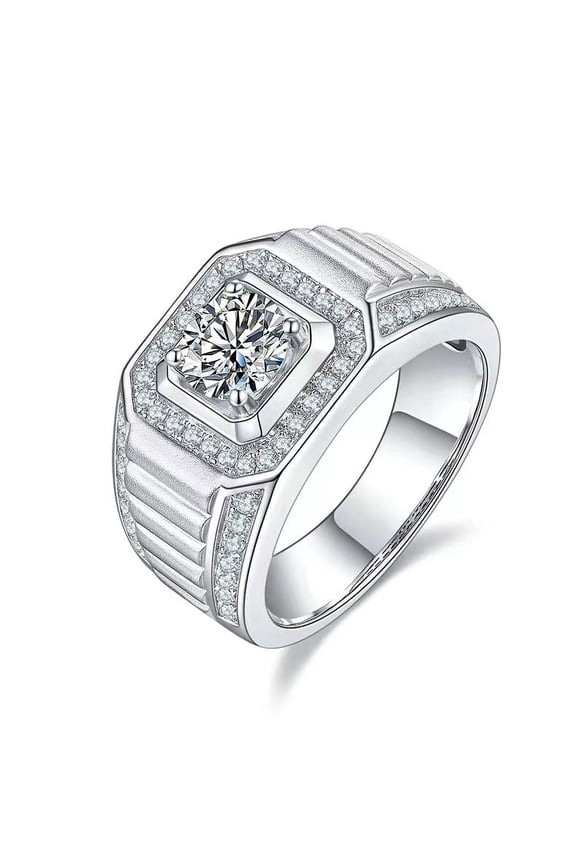 Wedding Rings for Men's 1Carat Moissanite Ring Diamond Halo Engagement Rings