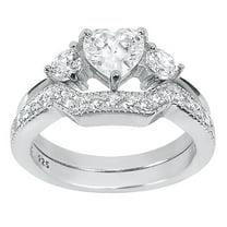 Wedding Rings for Women Heart Cut Wedding Engagement Ring Set Size 5