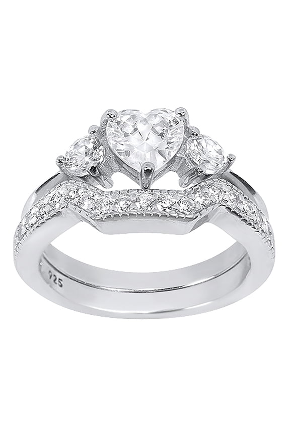 Wedding Rings for Women Heart Cut Wedding Engagement Ring Set Size 9