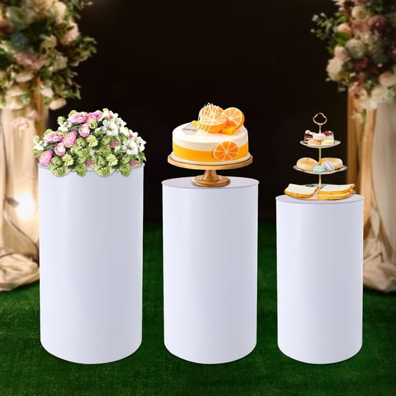 Wedding Round Cylinder, Round Cylinder for Parties, 3Pcs Round Cylinder for for Weddings, Birthday Parties, Holiday Parties, Photo Shoots Photography Background