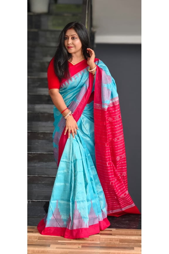 Wedding Sambalpur Tissue cotton saree Sarees,Latest Sambalpuri Pasapali Sarees gift for her.india traditional patan saree for ocagnal year