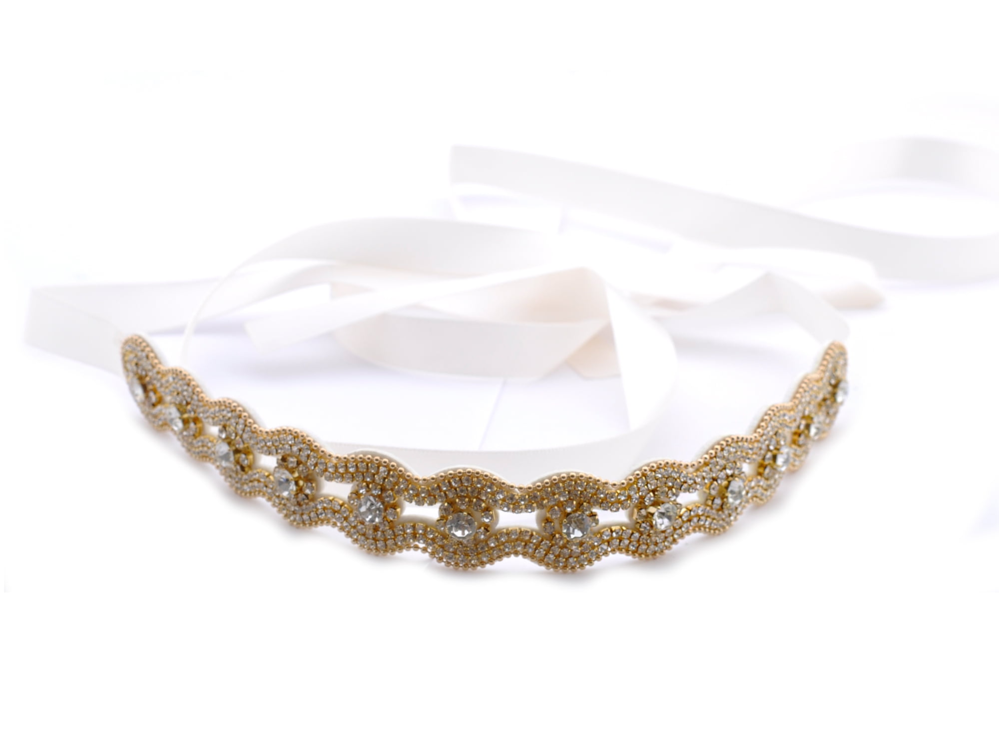 gold belts for prom dresses Wide Pale Gold Satin Sash Belt by Satin Swank® main image 0