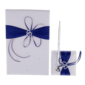Wedding Satin Crystal Guest Wedding Reception Guest Signing Blue