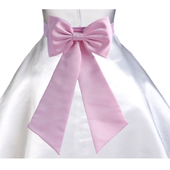 Wedding Satin Tiebow Sash Bow Tie Sash with Velcro Closure 2 pcs Set Bridal Flower Special Occasion Decoration Pageant Birthday Flower Accessory