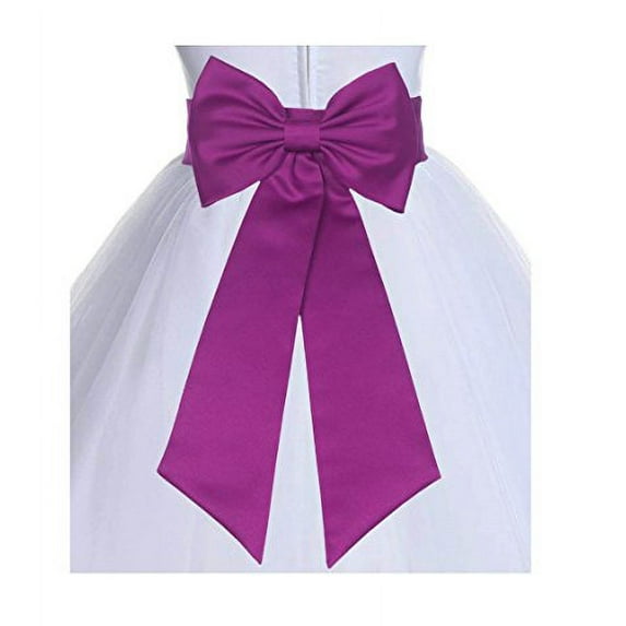 Wedding Satin Tiebow Sash Bow Tie Sash with Velcro Closure 2 pcs Set Bridal Flower Special Occasion Decoration Pageant Birthday Flower Accessory