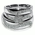 thumbnail image 1 of Wedding Set Trio Rings for Men and Women White Gold 1/2cttw Pave Style 3 Pc, 1 of 9