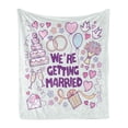 thumbnail image 1 of Wedding Soft Flannel Fleece Blanket, We're Getting Married Happy Celebration Ceremony Arrangement of Doves Print, Cozy Plush for Indoor and Outdoor Use, 70" x 90", Purple Blue Pink, by Ambesonne, 1 of 5