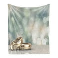 thumbnail image 1 of Wedding Soft Flannel Fleece Throw Blanket, Celebration 2 Wedding Engagement Rings on Bokeh Abstract Background Photo Print, Cozy Plush for Indoor and Outdoor Use, 60" x 80", Multicolor, by Ambesonne, 1 of 5