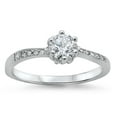 thumbnail image 1 of Wedding Solitaire Clear CZ Wholesale Ring .925 Sterling Silver Band White Jewelry Female Size 8, 1 of 4