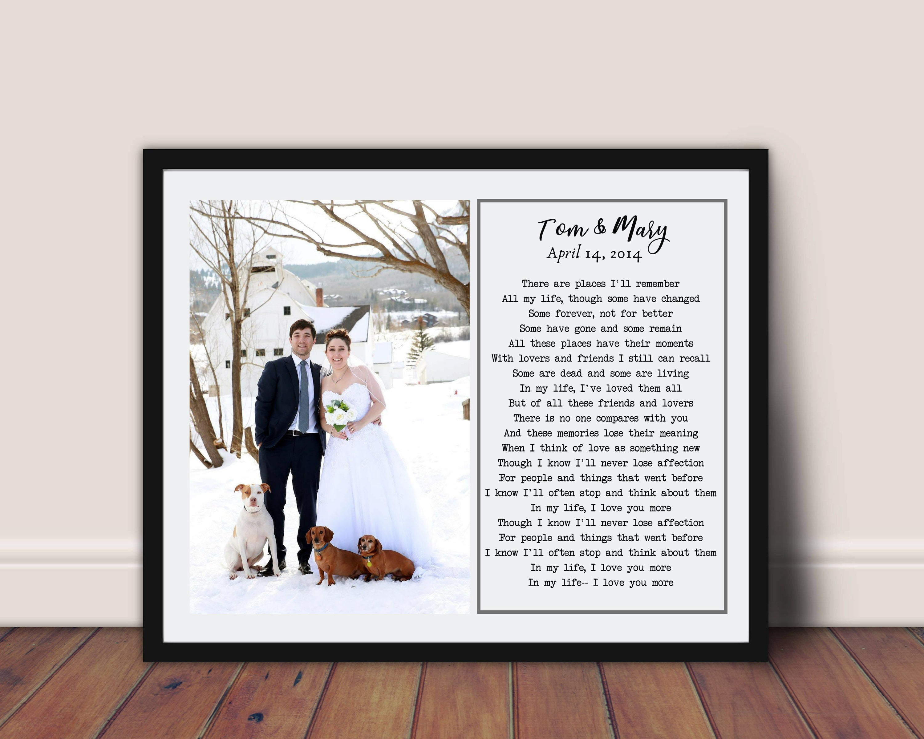 Framed Wedding Song Lyrics Personalized Song Lyrics & Name, Vinyl Framed Wedding Song Lyrics Personalized Song Lyrics & Name, Vinyl
