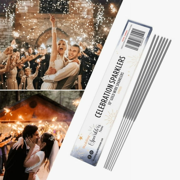 Wedding Sparklers Now Premium 10 Inches | Wedding Gold Sparklers | Pack of 192